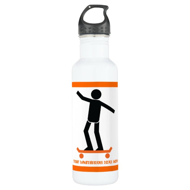 Garrafa Skateboarder no skate personalizado (Frente)