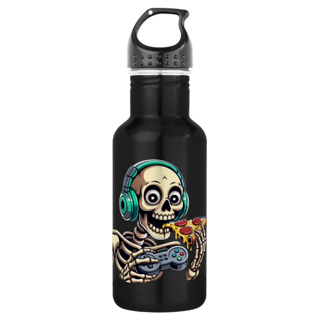 Garrafa Skeleton: Jogos da Pizza Cheesy (Frente)