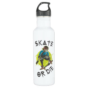 Garrafa Skeleton Skateboarder skate ou die