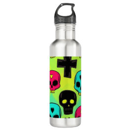 Garrafa Skull Pattern Water Bottle