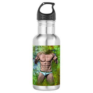 Garrafa SlipperyJoe's homem adulto altamente musculoso sem