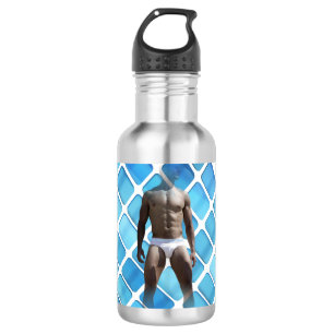 Garrafa SlipperyJoe's homem musculoso abdômen tanquinho br