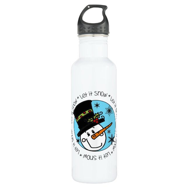 Garrafa Snowman Deixe-o nevar (Frente)