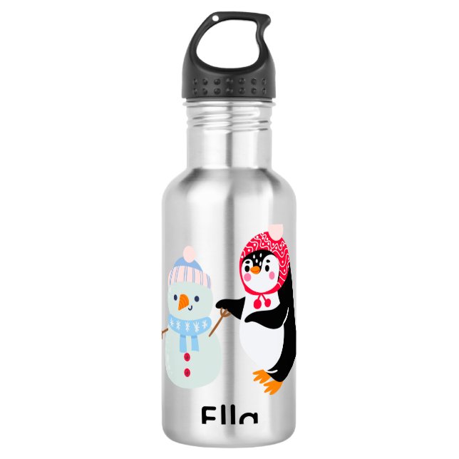 Garrafa Snowman e Pinguim congelados (Frente)