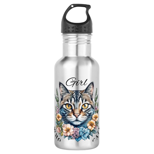 Garrafa Só uma garota que ama gatos (Frente)