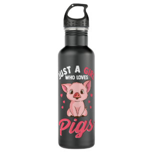 Garrafa Só Uma Menina Que Ama Suínos Sobrevoando Um Farmei