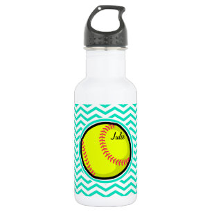 Garrafa Softball; Aqua Green Chevron
