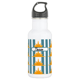 Garrafa Solos Amarelos Laranja em Stripes Teais