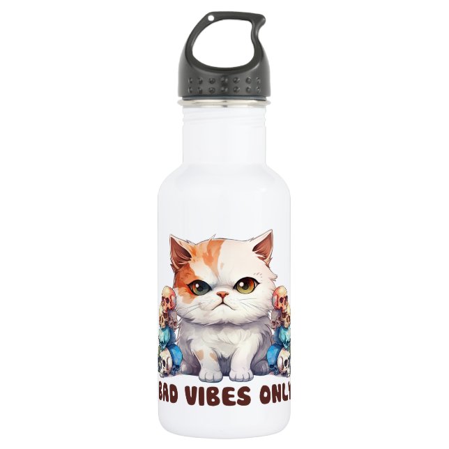 Garrafa Somente Víblias defeituosas - Design gótico de gat (Frente)