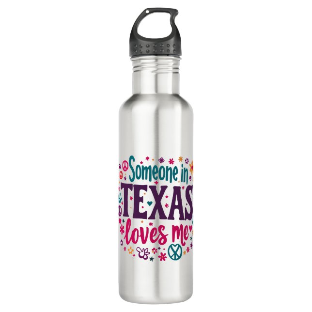 Garrafa Someone in Texas Love Me - Retro Texas Hippie Art (Frente)