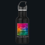Garrafa Sonho De Sucesso Motivacional Personalizado Acredi<br><div class="desc">O Sonho De Sucesso Motivacional Personalizado Acredita Em Obter Imagem De Carregamento De Modelo Moderno Elegante,  Foto Ou Logotipo Comercial,  Adicionar Texto,  Nome Trendy Classic 18 oz Matte Black Water Bottle.</div>