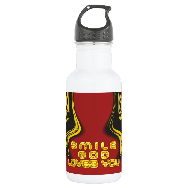 Garrafa Sorria Que Deus Te Ama Uma Belíssima Citação De Te (Frente)