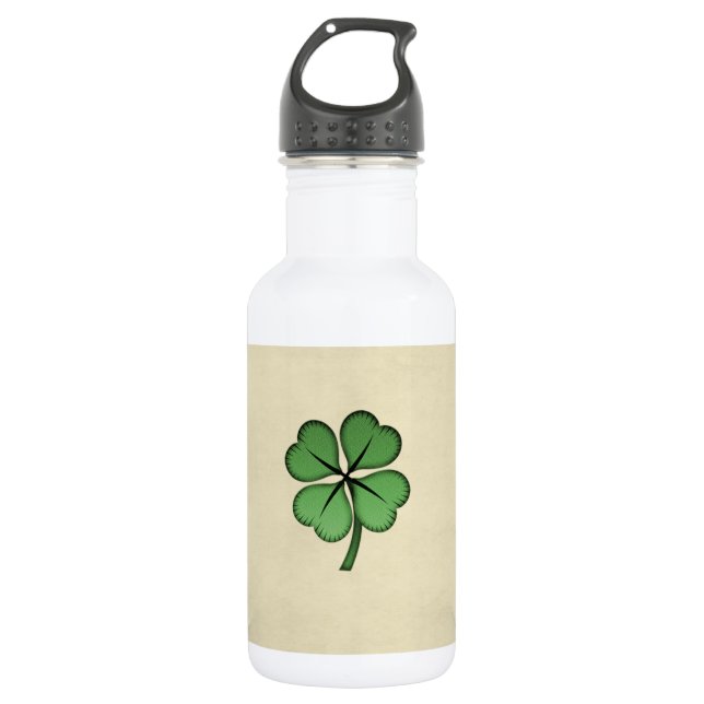 Garrafa Sortudo Trevo Irlandês Elegante (Frente)