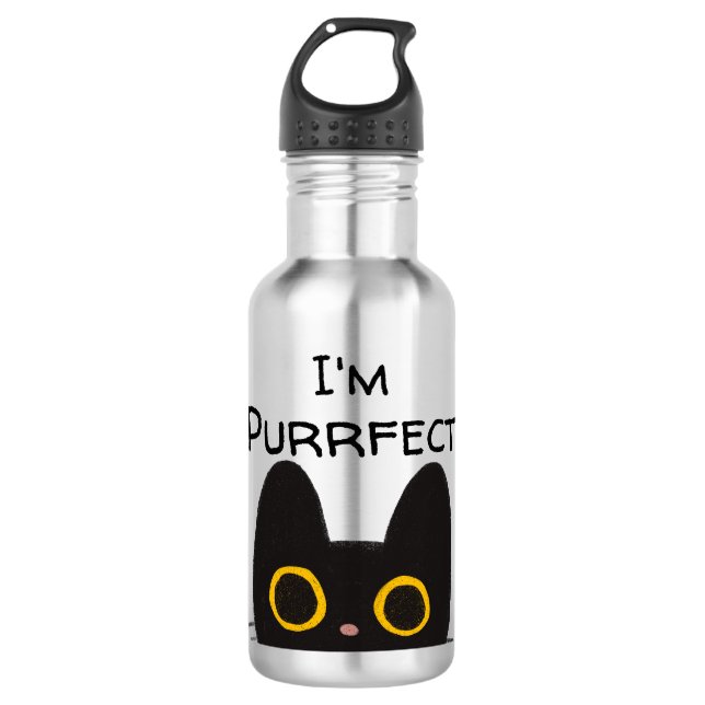 Garrafa Sou Gatinho Preto Fofo Perfeito (Frente)