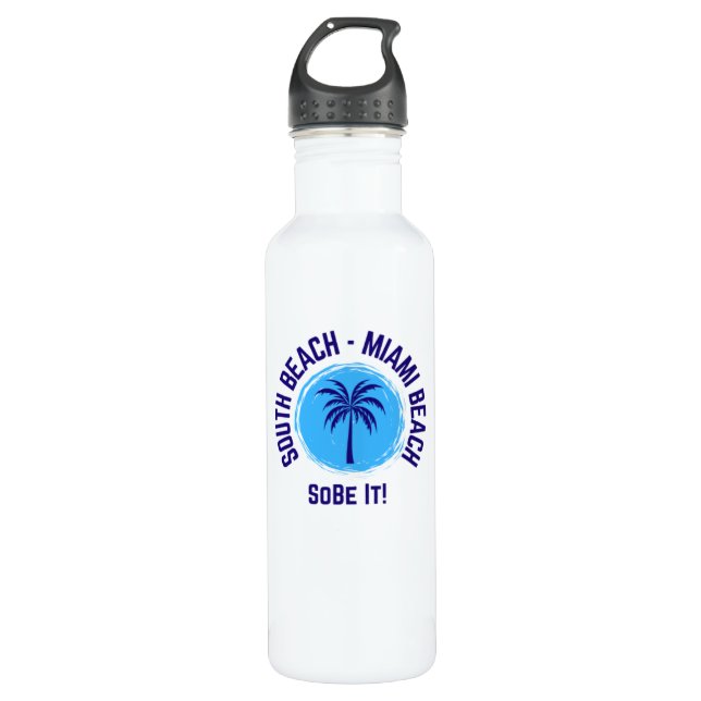 Garrafa South Beach Miami Beach Florida Water Bottle (Frente)