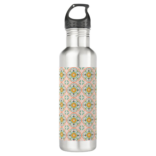 Garrafa Stainless steel water bottle with a colorful  (Frente)