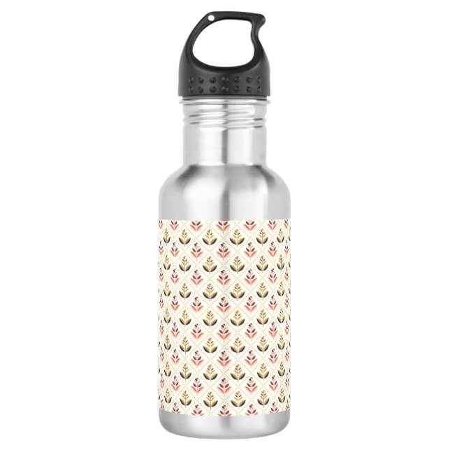 Garrafa Stainless steel water bottle with a floral pattern (Frente)