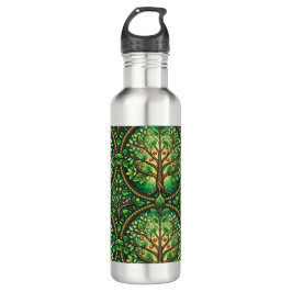 Garrafa Stainless steel water bottles with intricate green