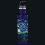 Garrafa Starry Night Vincent van Gogh Fine Art Painting<br><div class="desc">Vincent van Gogh (holandês, 1853 - 1890) Starry Night, 1889, Oil on canvas Unframed: 73 × 92 cm (28, 7 × 36, 2 pol) Esta pintura mostra a vista da janela virada para leste da sala de asilo de Van Gogh na Santo-Rémy-de-Provence Ele acrescentou uma vila idealizada. Está na coleção...</div>