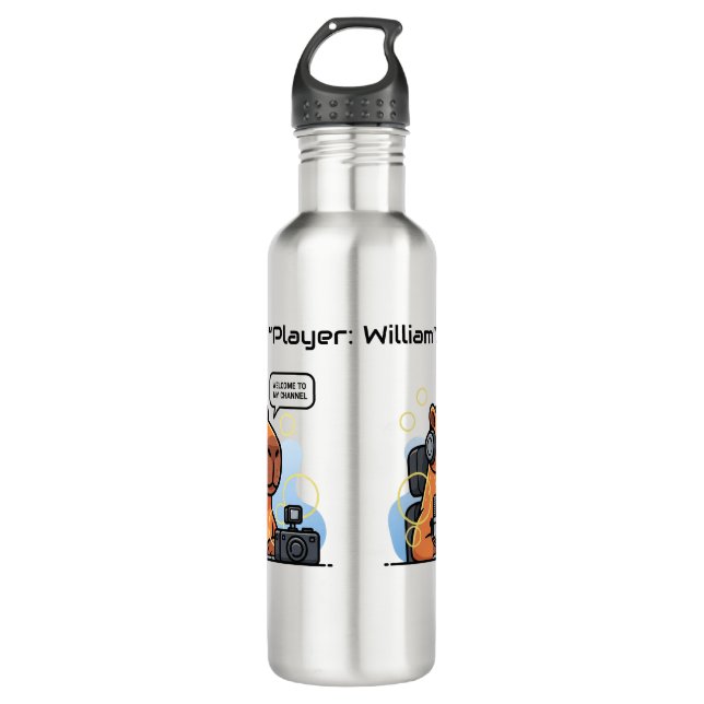 Garrafa Streamer Capybara Water Bottle – Personalized Game (Frente)