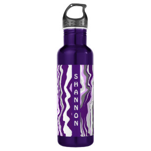 Garrafa Stripes de Fluido Marble Personalizadas Roxos