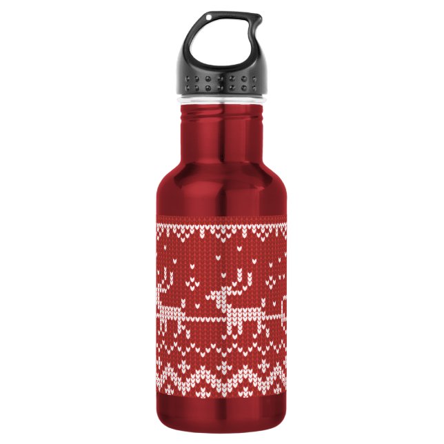 Garrafa Suéter nojento, trenó e renas do Papai Noel (Frente)