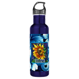 Garrafa Sunflower at Night Flower Floral Personalized