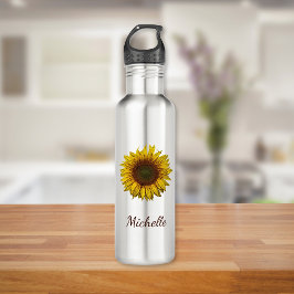 Garrafa Sunflower Sunflower Rustic Botanical Personalized