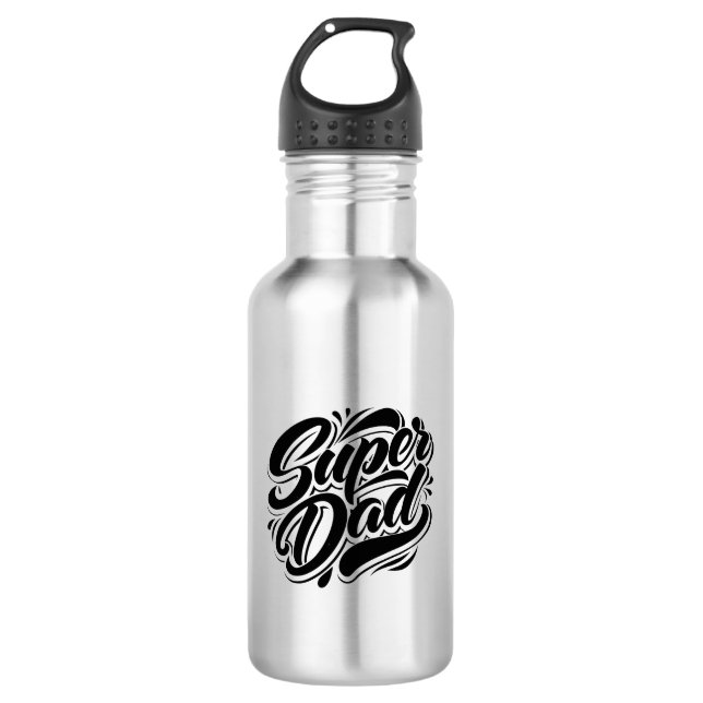Garrafa Super Dad Hero Tipografia Design-67888 (Frente)