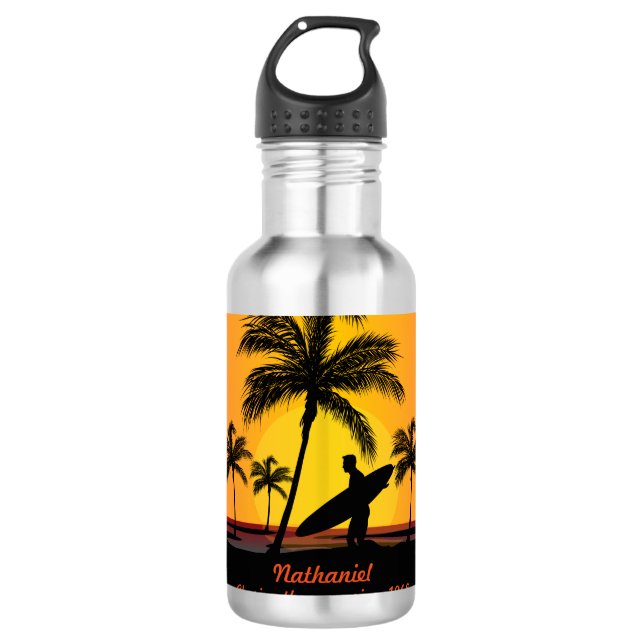 Garrafa Surfe Personalizado perseguindo a onda (Frente)