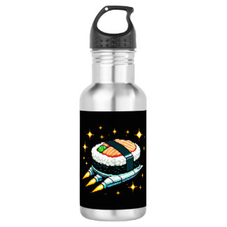Garrafa Sushi Spaceship Pixel Art Voando Sushi Roll Design
