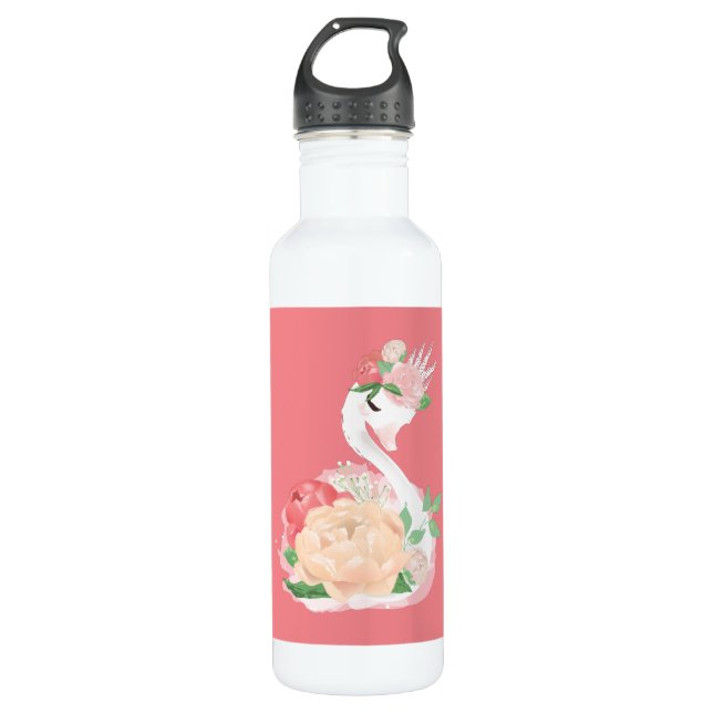 Garrafa Swan floral de Girls Personalizadas (Frente)