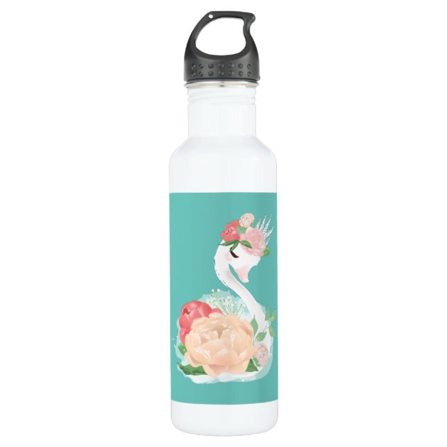 Garrafa Swan floral de Girls Personalizadas (Frente)