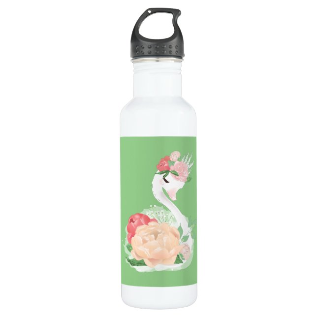Garrafa Swan floral de Girls Personalizadas (Frente)