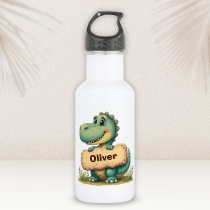 Garrafa T-Rex Jovial com Placa de Nome de Pedra