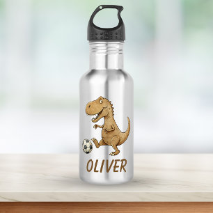 Garrafa T-Rex Pequeno Jogando Futebol Personalizado
