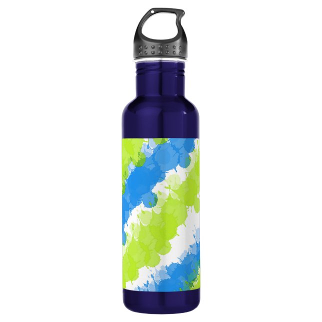 Garrafa Tabuleiro Azul e Verde Brilhante (Frente)