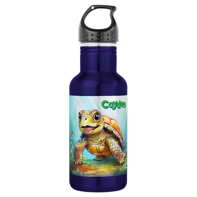 Garrafa Tartaruga Marinha Fofa Personalizada (Frente)