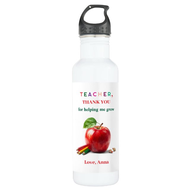 Garrafa Teacher Gift – Water Bottle with Thank You Message (Frente)