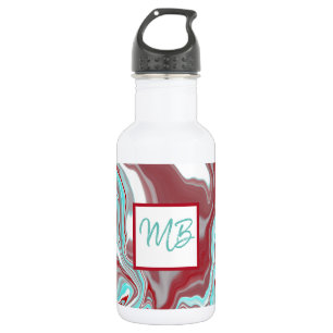 Garrafa Teal, Borgonha, Mármaco Vermelho e Branco