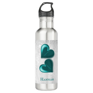 Garrafa Teal Hearts Personalizado