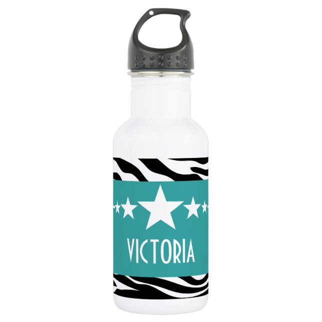 Garrafa Teal Sassy Star Zebra (Frente)