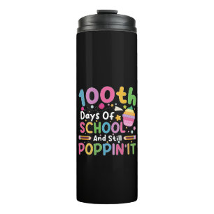 Garrafa Térmica 100 Dias De Escola E Ainda Poppin' Garota