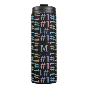 Garrafa Térmica “# 1” Copo personalizado com monograma padrão