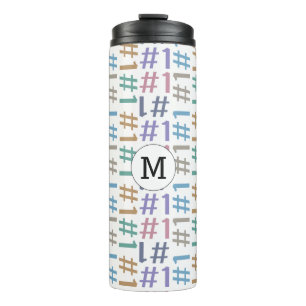 Garrafa Térmica "# 1" Tumbler de monograma personalizado padrão