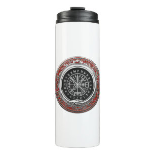 Garrafa Térmica [200] Vegvisir - Bússola mágica virada para prata