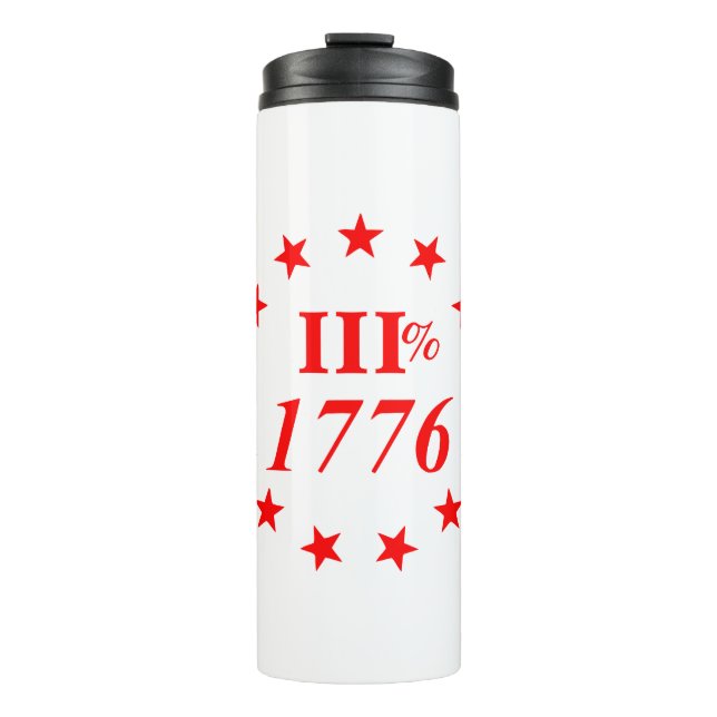 Garrafa Térmica 3% 1776 estrelas #USAPatriotGraphics ©WhiteTigerLL (Frente)