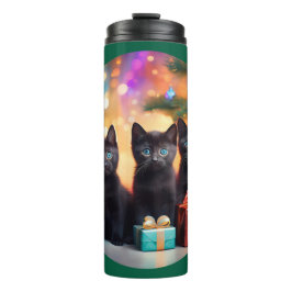 Garrafa Térmica 3 Jovens Black Eyed Black Kittens Cena de Natal