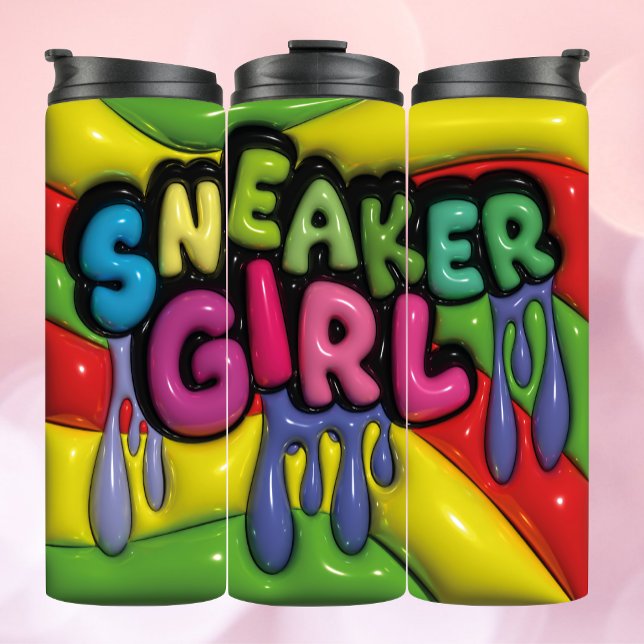 Garrafa Térmica 3d Efeito Inflado, gotejando NEAKER GIRL Tumbler (Criador carregado)