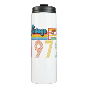 Garrafa Térmica 49º Aniversário Vintage Retro 1972 Cassette Tape